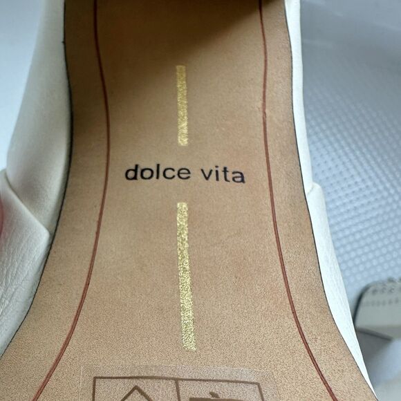 Dolce Vita Boot 9  Liv Off White Leather Studded Ankle Platform - Picture 6 of 12